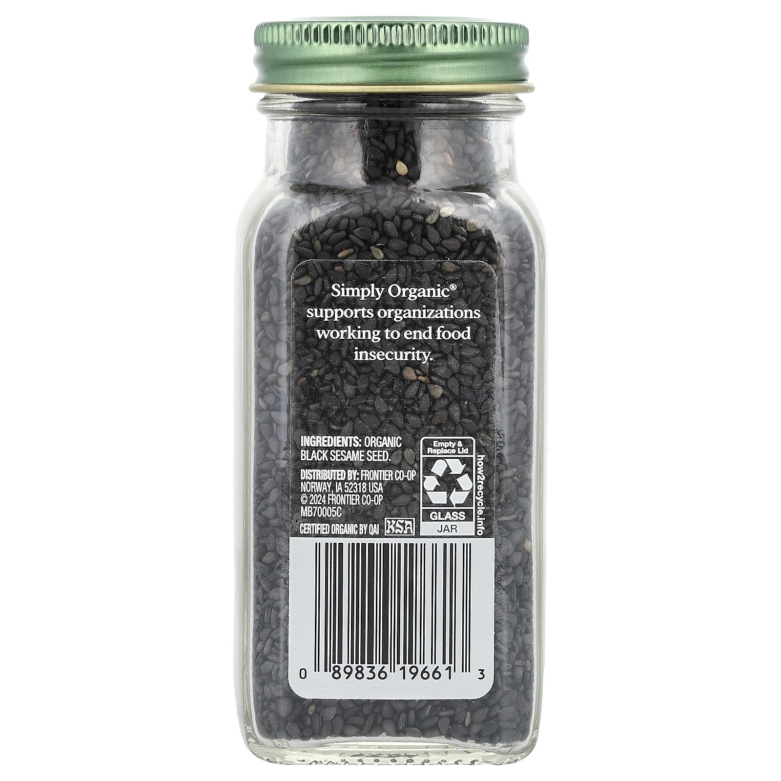 Simply Organic Black Sesame Seed, Case of 6, 2.82 oz Jars