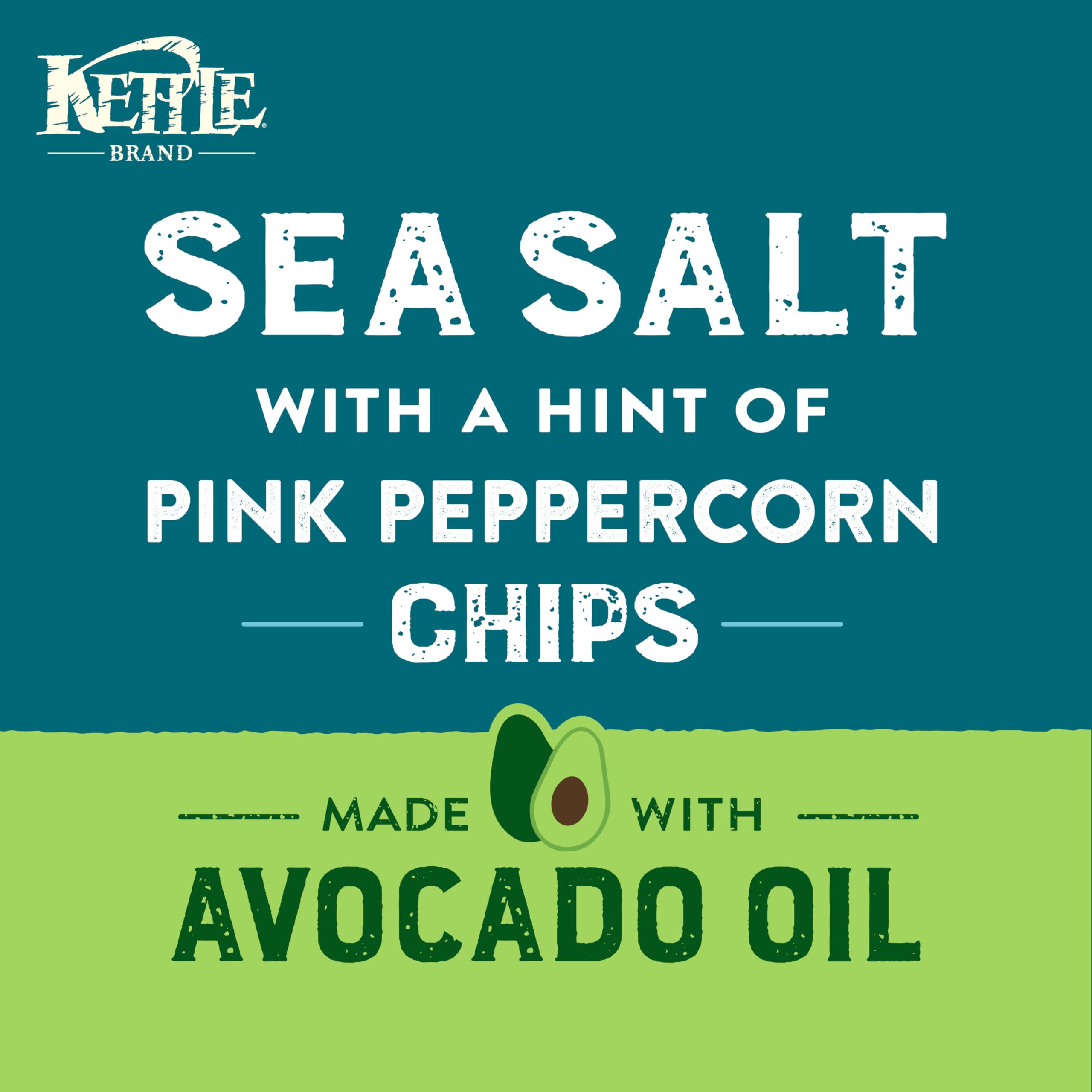 Kettle Brand Sea Salt Avocado Oil Chips, Case of 12, 6 oz