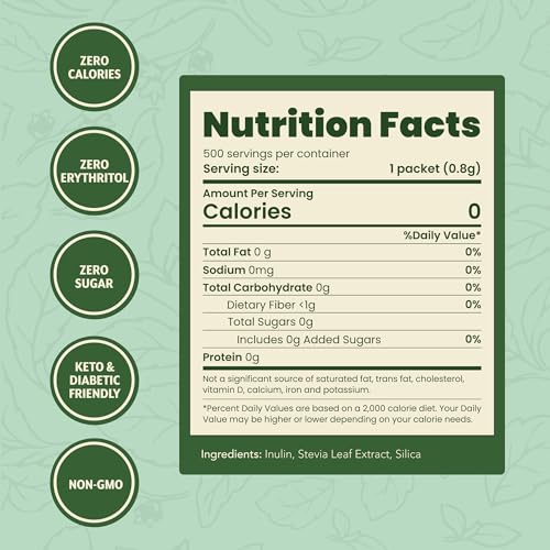 SweetLeaf Stevia Sweetener Packets with Prebiotic Fiber, Case of 6, 70 Count Boxes