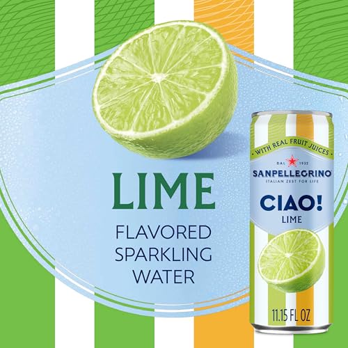 Sanpellegrino CIAO Lime Sparkling Water, Case Of 4, 6 Count, 11.15 Fl Oz