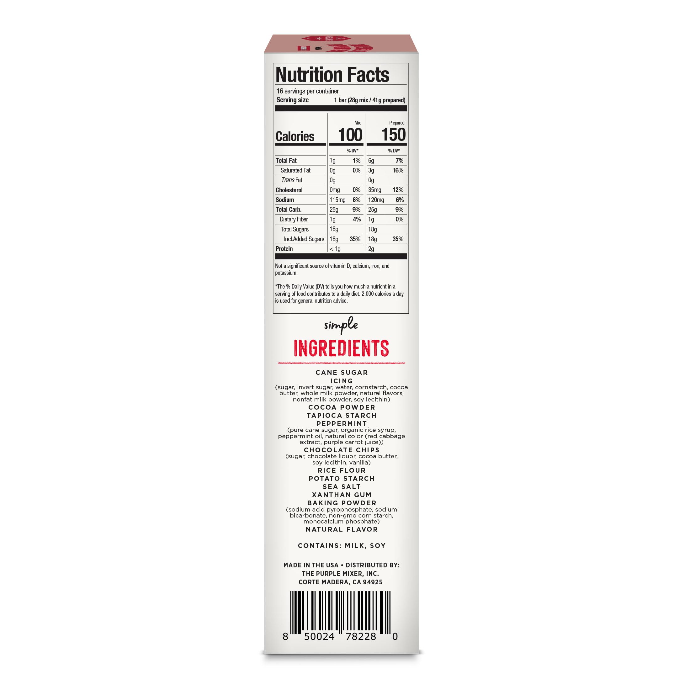 Miss Jones Baking Co. Triple Chocolate Peppermint Bark Brownie Kit, Case of 6, 16 Ounce