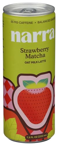 Narra Strawberry Oat Milk Latte, Case of 12, 7.5 fl oz Cans
