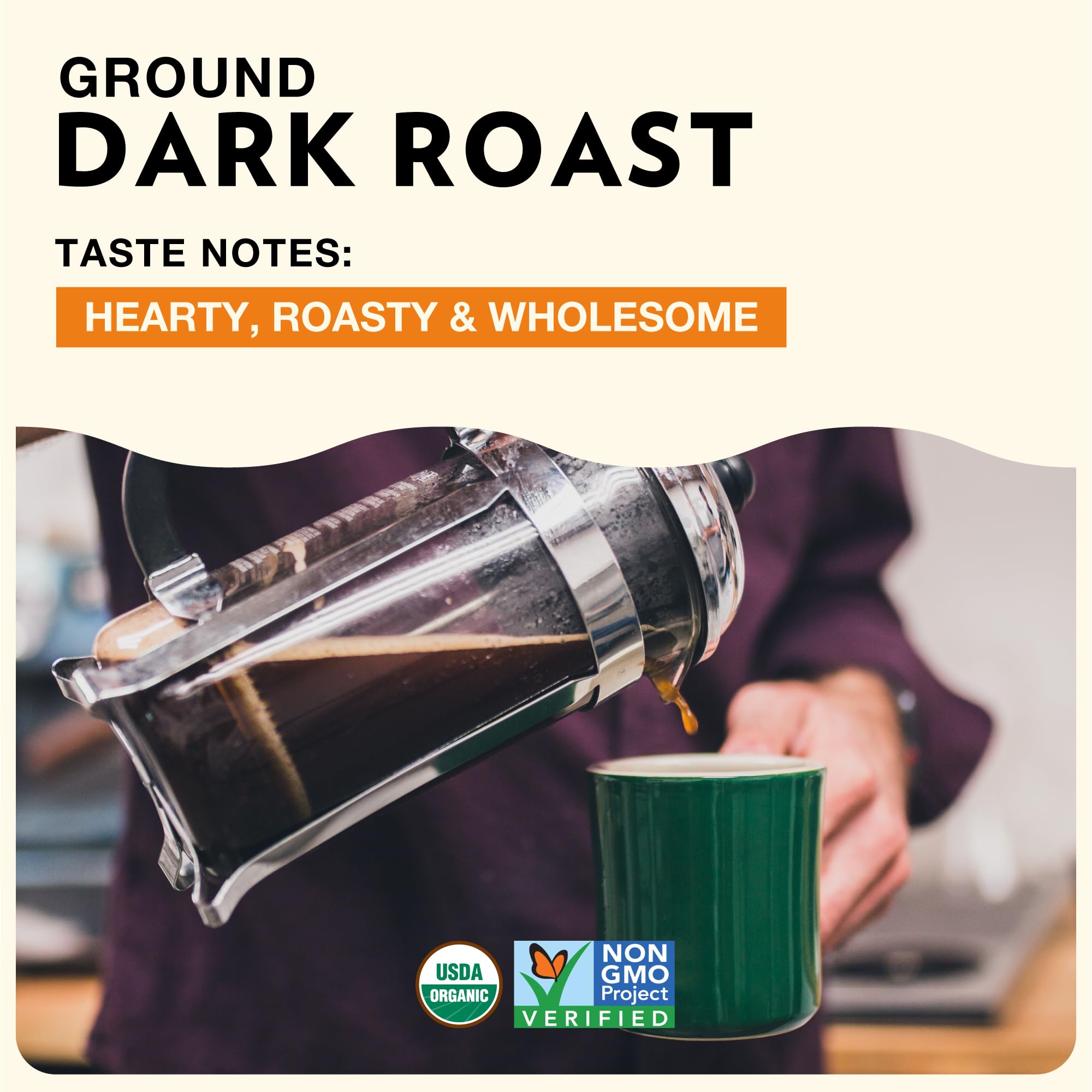Cafe Altura Organic Dark Roast Ground Coffee, Case of 6, 10 Ounce Bags