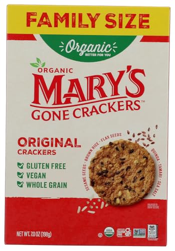 Mary's Gone Crackers Original Organic Gluten Free Crackers, Case of 6, 7 Ounce Boxes