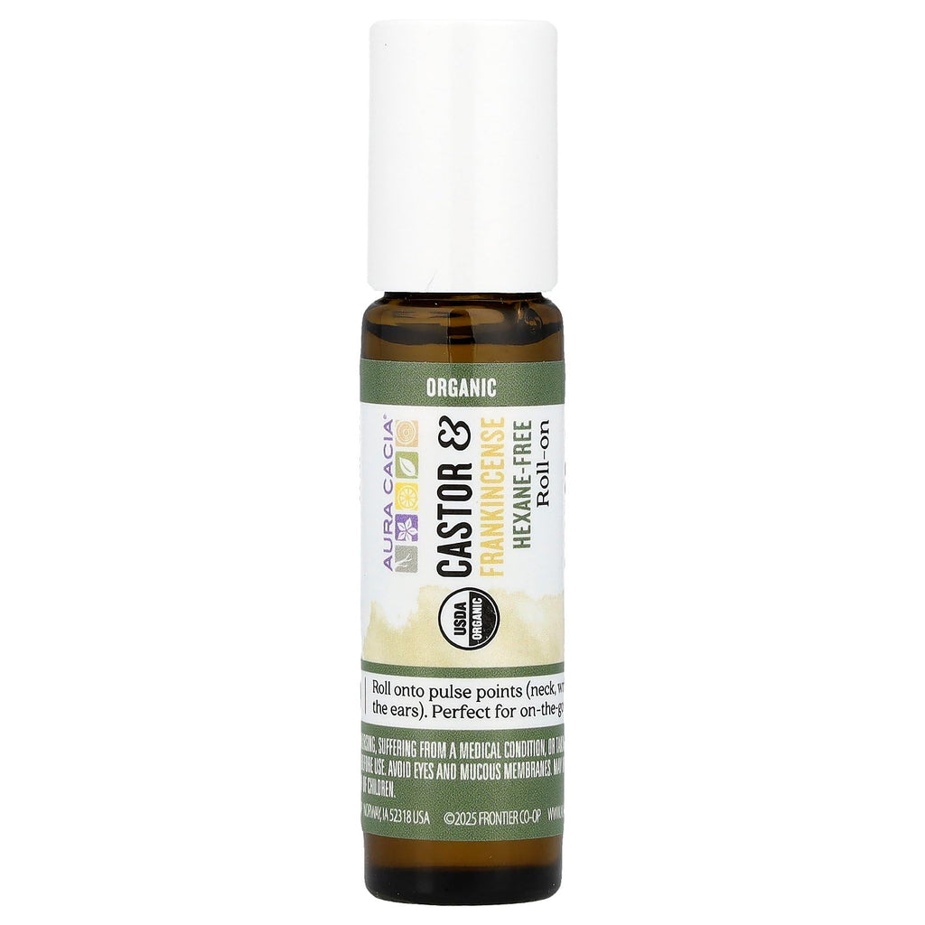 Aura Cacia Organic Castor Frankincense Essential Oil, 0.31 Fluid Ounce Bottle