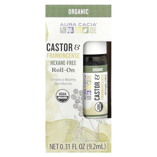 Aura Cacia Organic Castor Frankincense Essential Oil, 0.31 Fluid Ounce Bottle