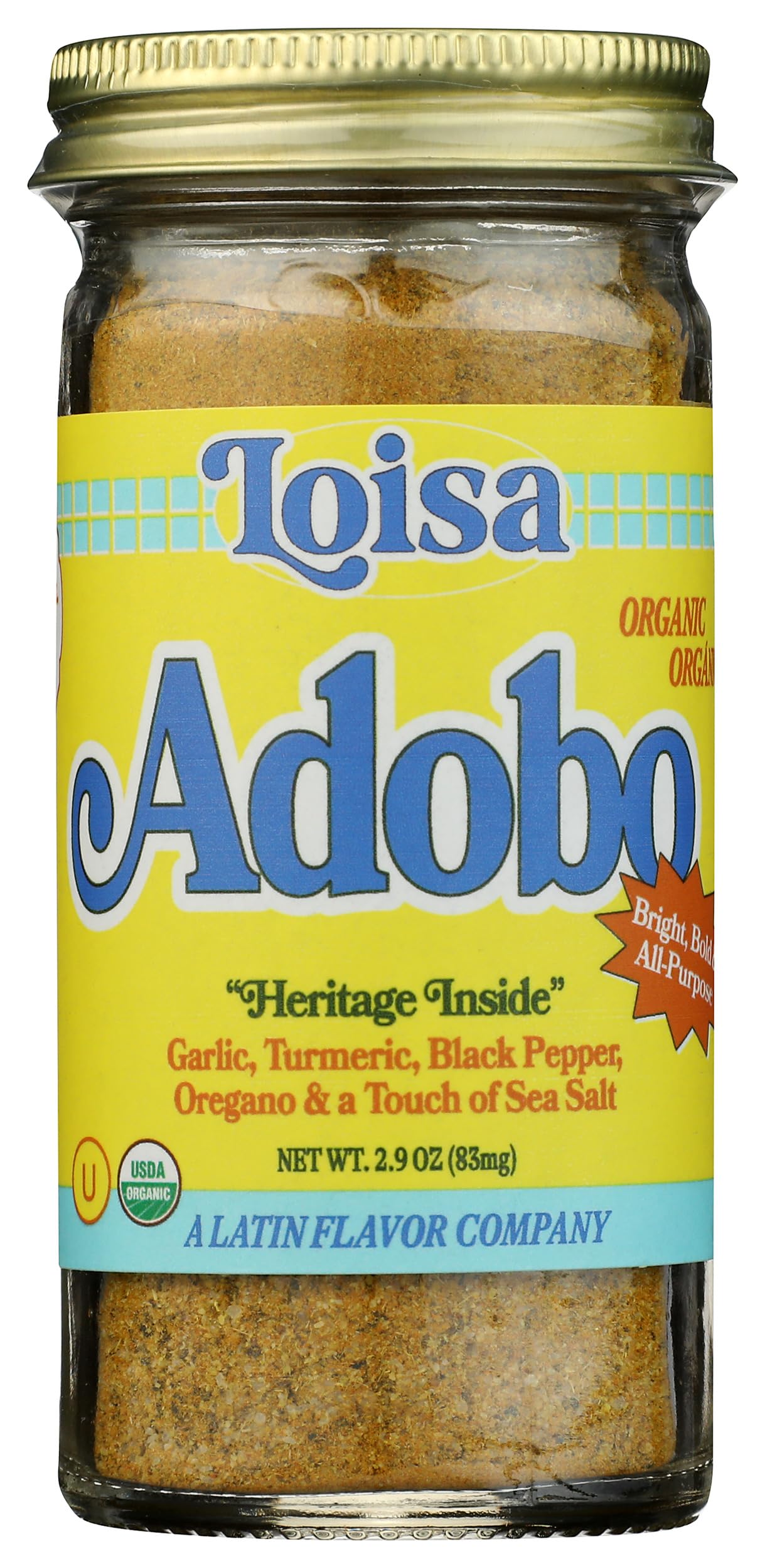 Loisa Organic Adobo Seasoning, Case of 6, 2.9 Ounce Shakers