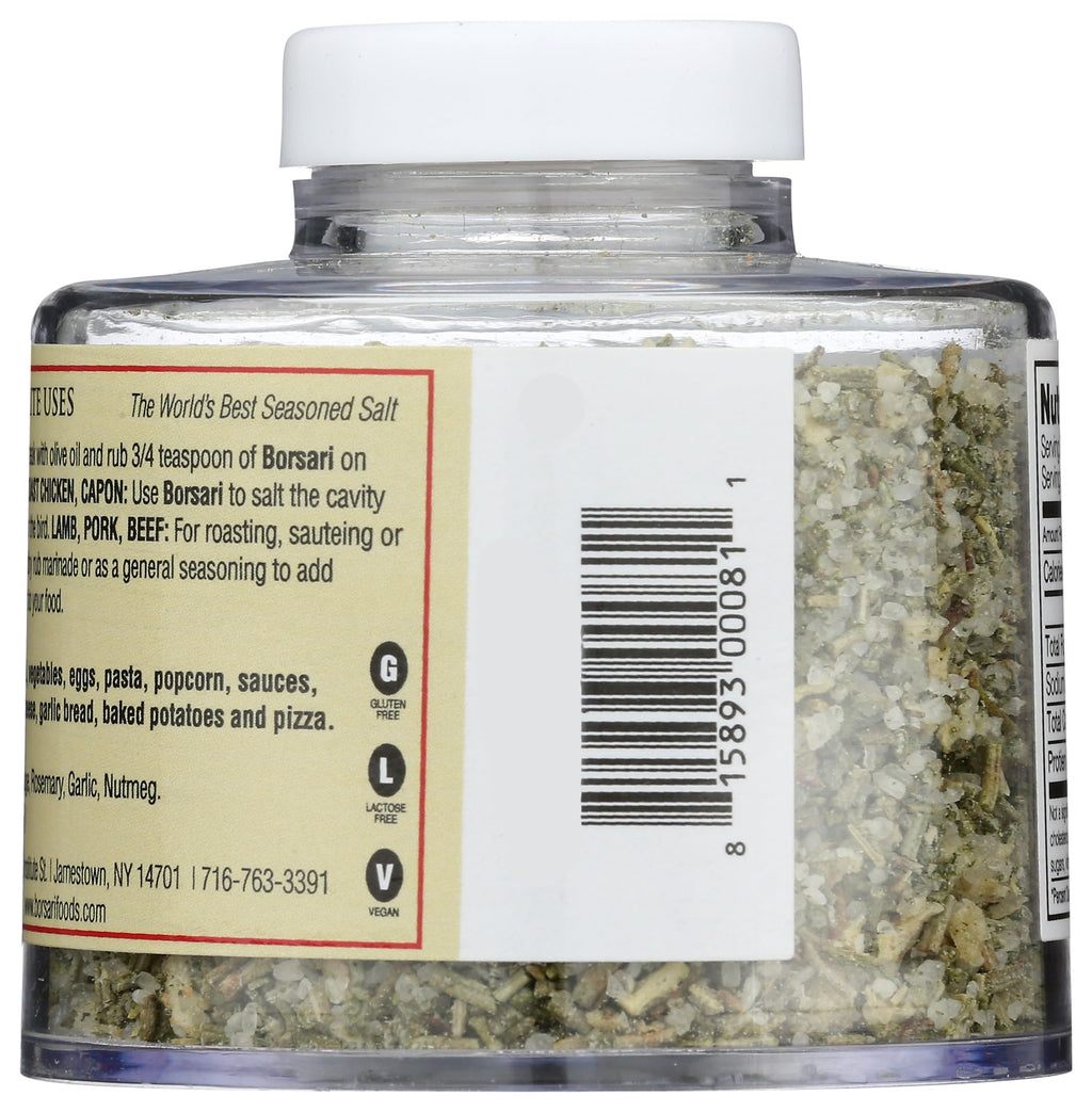 Borsari Tuscan Rosemary Sage Seasoning Salt, Case of 6, 3.2 Ounce