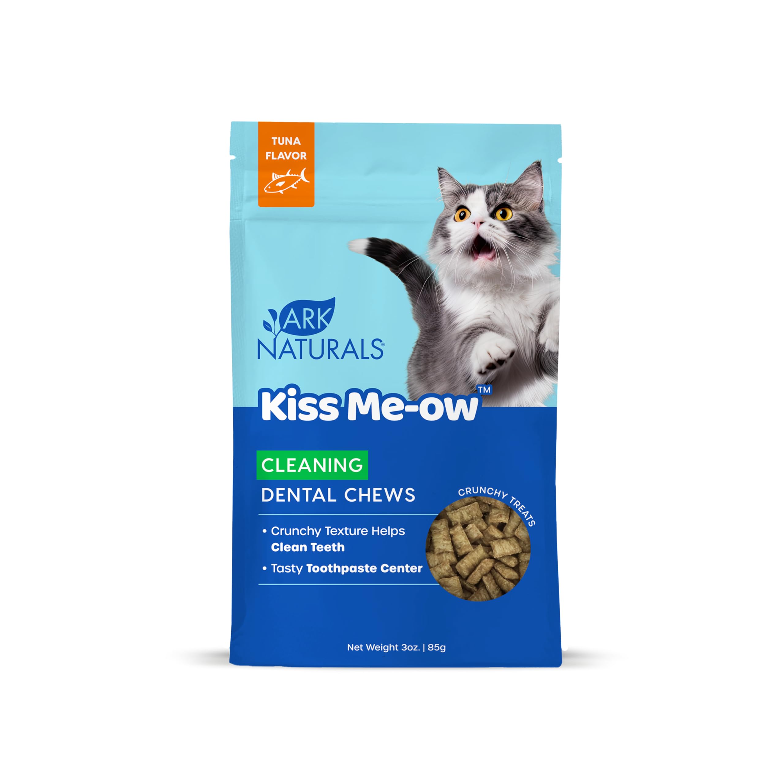 Ark Naturals Clean Chews Kiss Me-Ow Tuna Dental Chews, Case of 6, 3 Ounce Bags