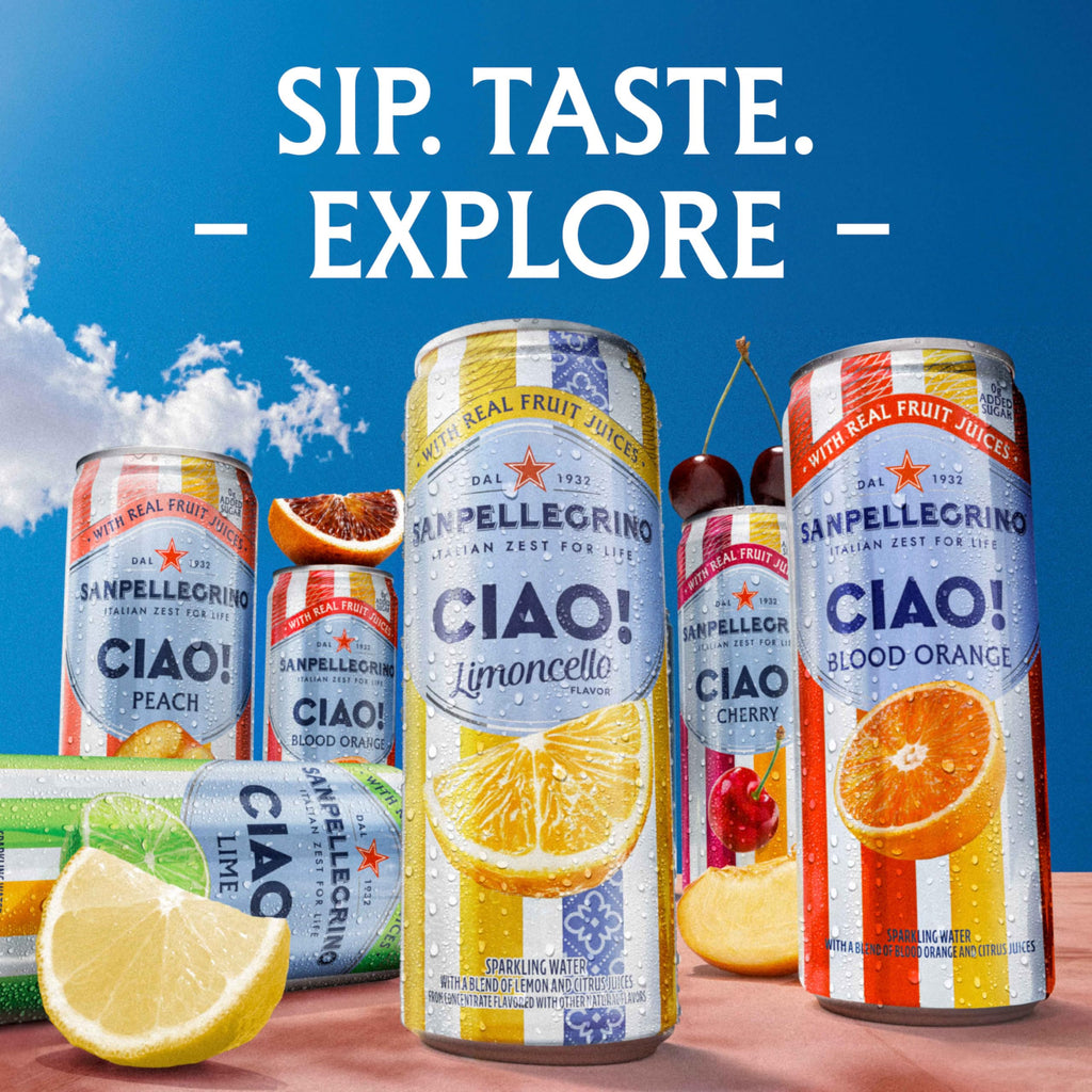Sanpellegrino Ciao Limoncello Flavored Sparkling Water, Case of 4, 6 Pack