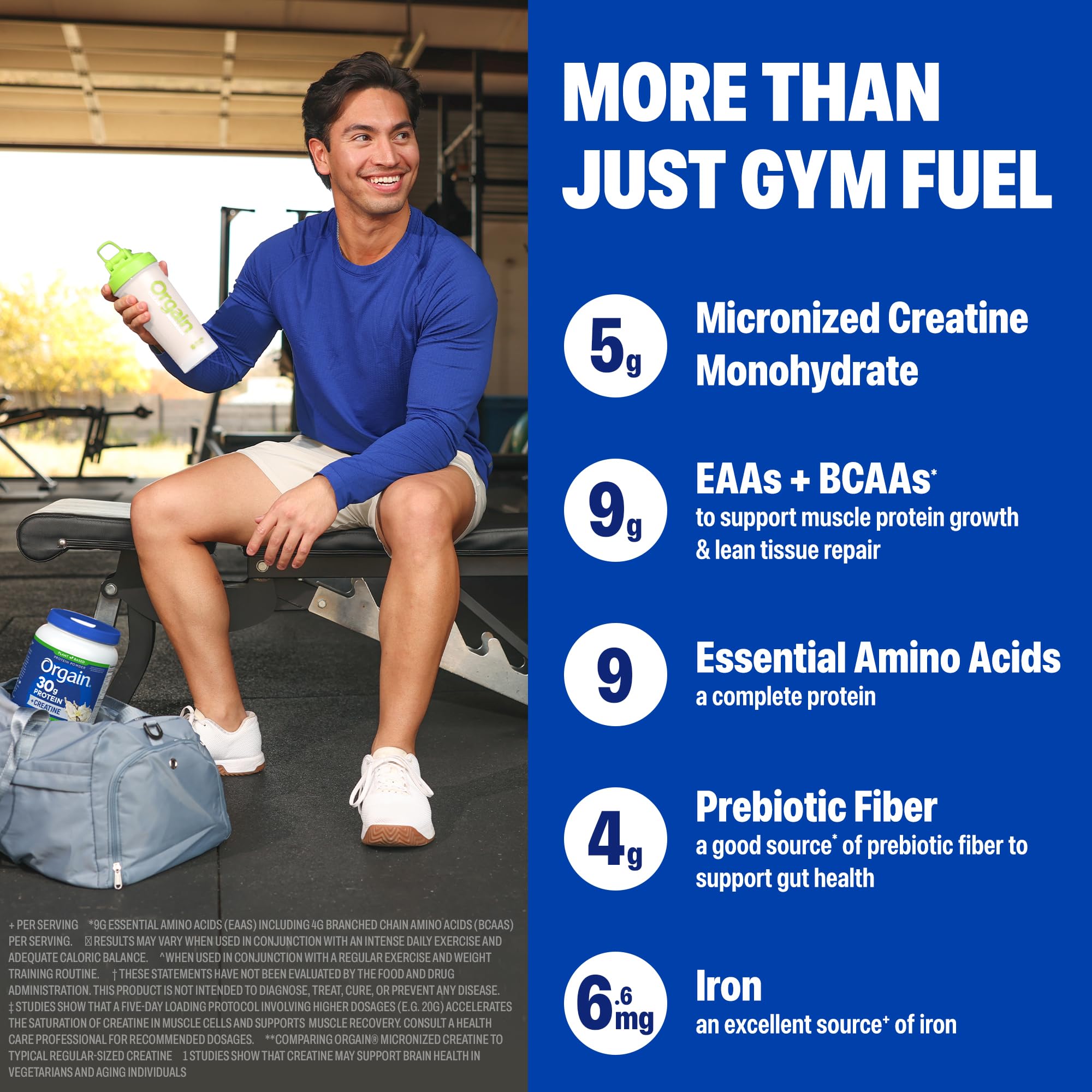 Orgain Vanilla Creatine Protein Powder, 28.2 oz Container