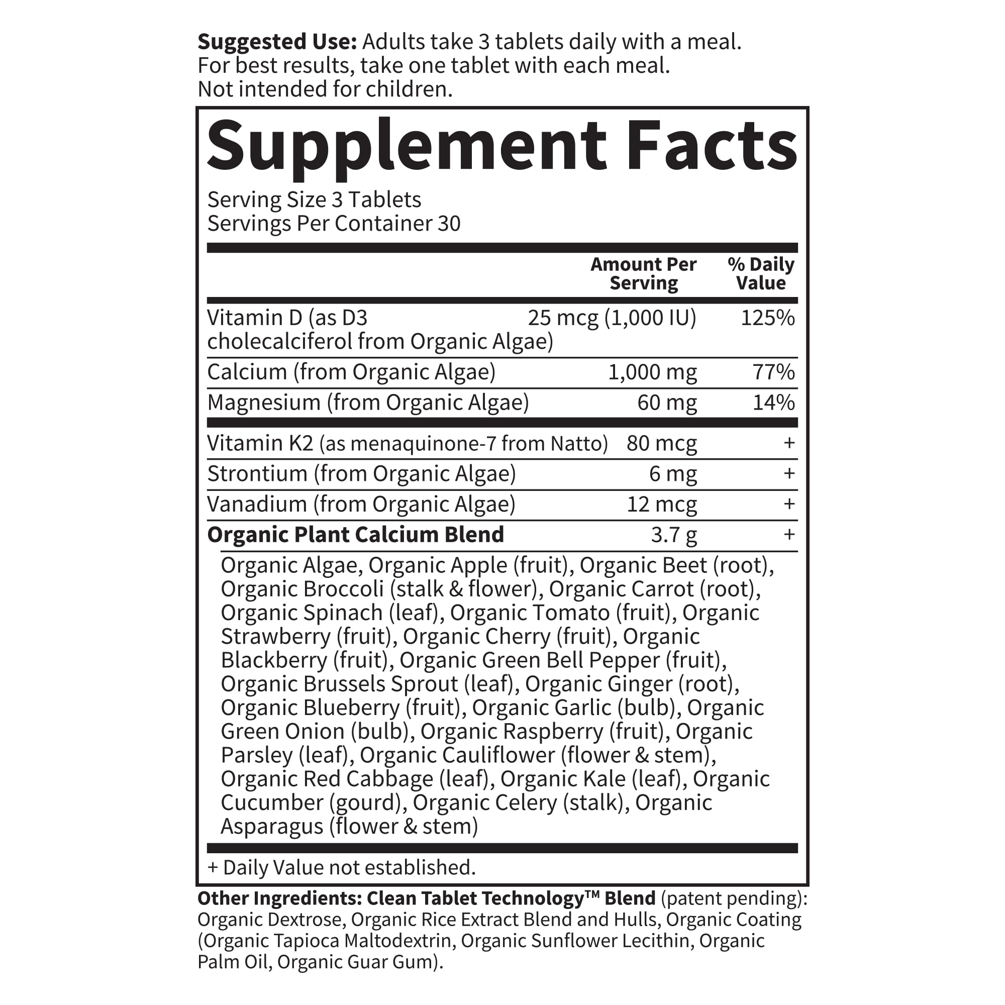 Garden of Life Organics Mykind Plant Calcium, 90 Tablets