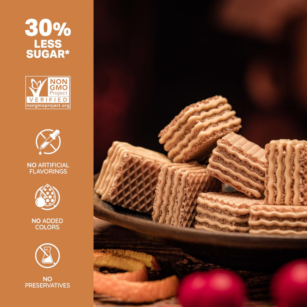 Loacker Quadratini Gingerbread Bite-Size Wafer Cookies, Case of 6, 8.82 Ounce Bags