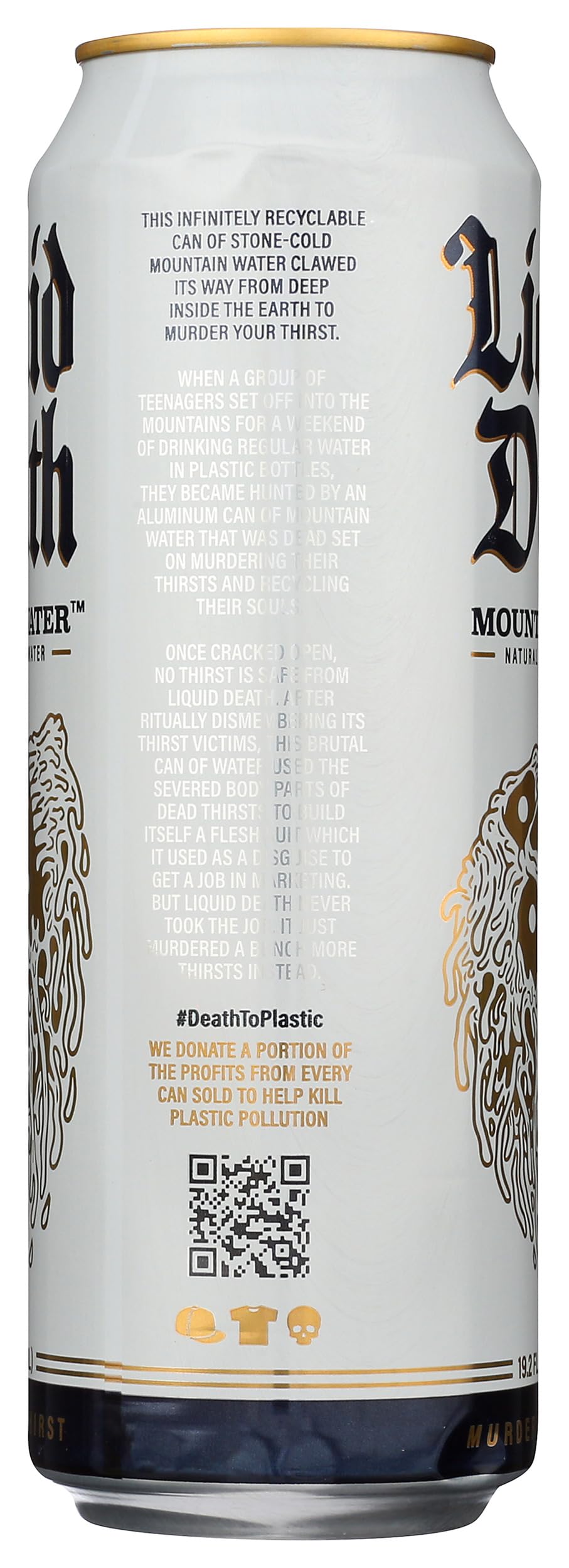 Liquid Death Still Mountain Water, Case of 12, 19.2 Fluid Ounce Cans