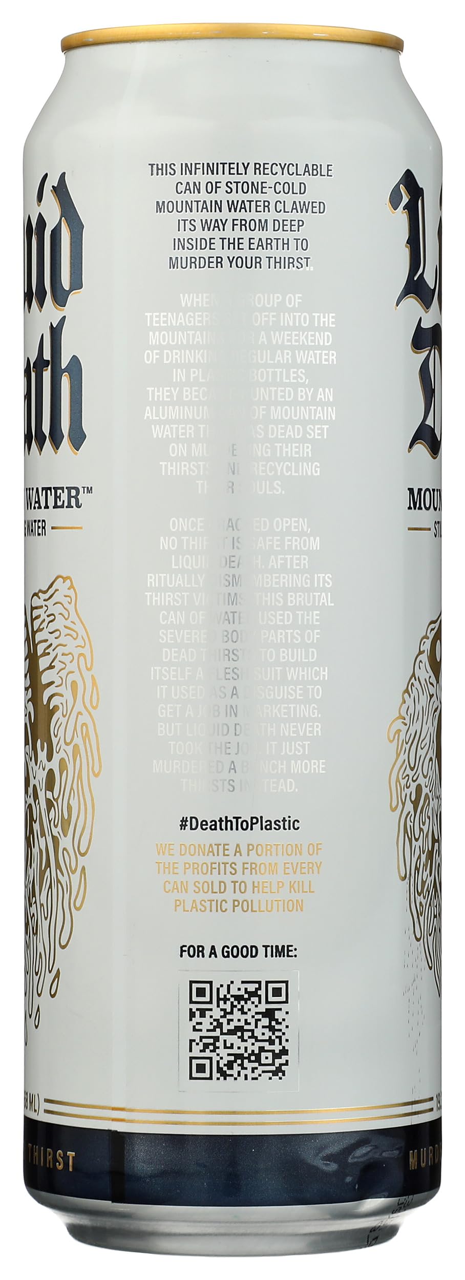 Liquid Death Still Mountain Water, Case of 12, 19.2 Fluid Ounce Cans