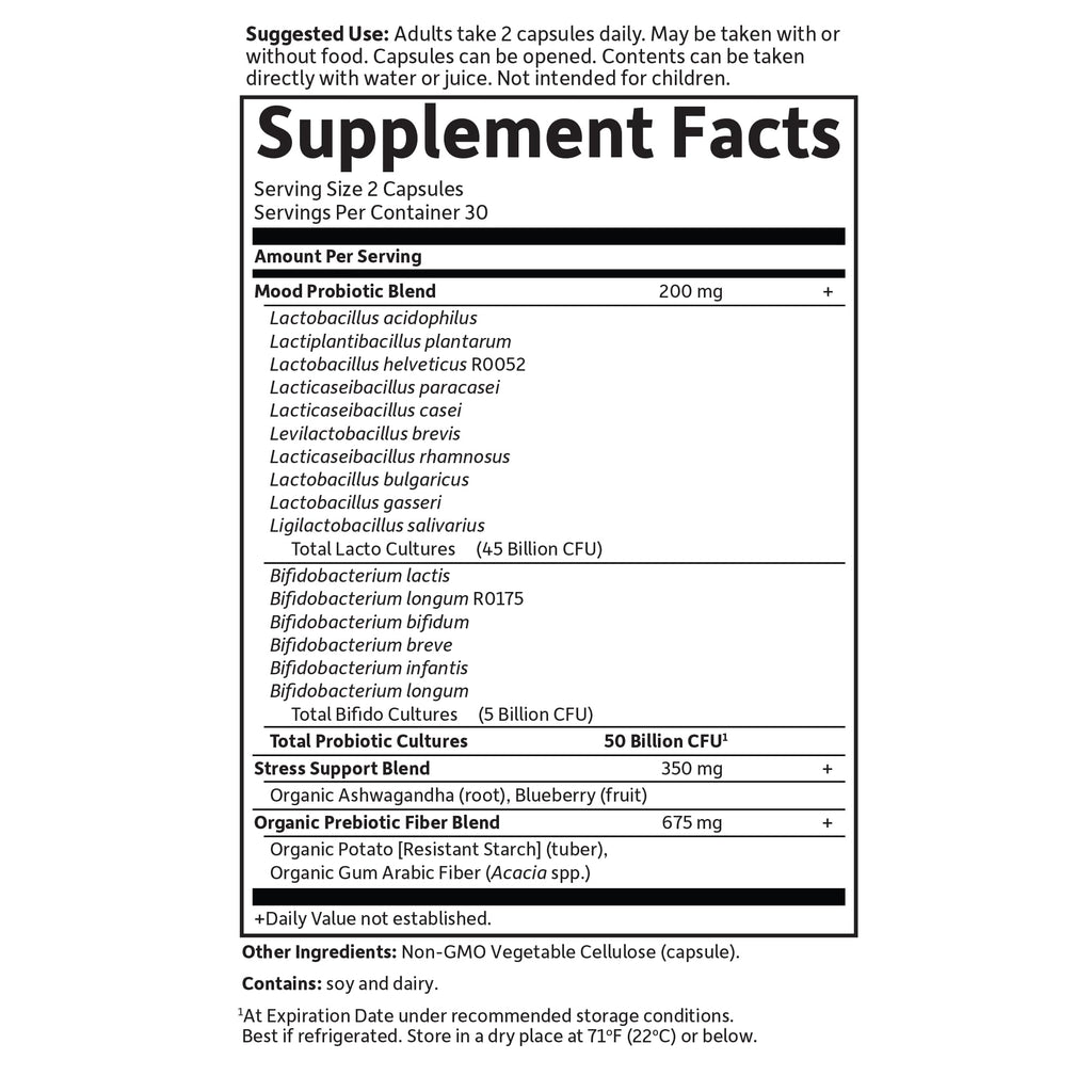 Garden of Life Dr. Formulated Probiotics Mood+, 60 Vegetarian Capsules