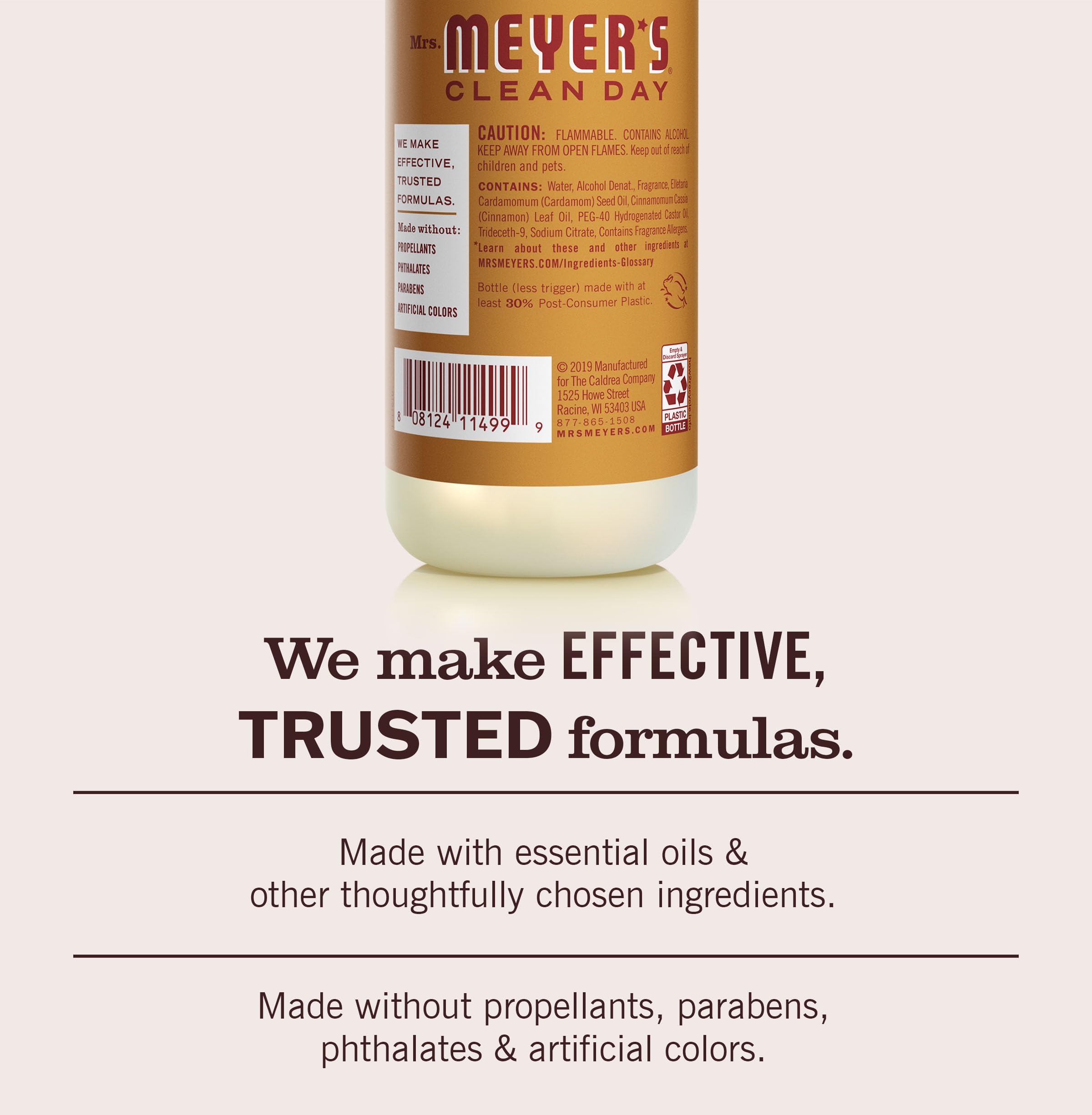 Mrs. Meyer's Clean Day Apple Cider Room Freshener Spray, Case of 6, 8 Fluid Ounce Bottles