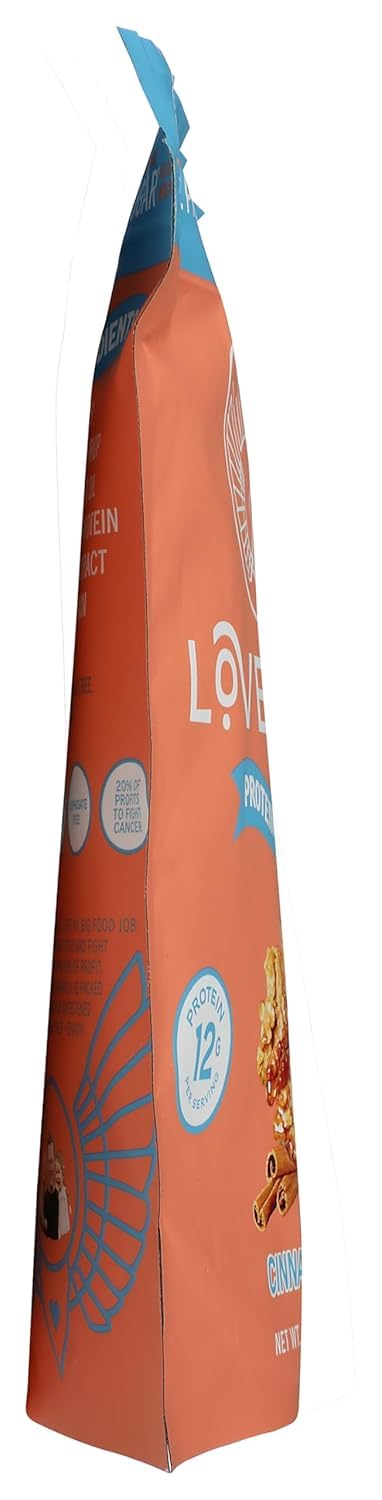 Lovebird Organic Protein Cinnamon Granola, Case of 6, 8 Ounce