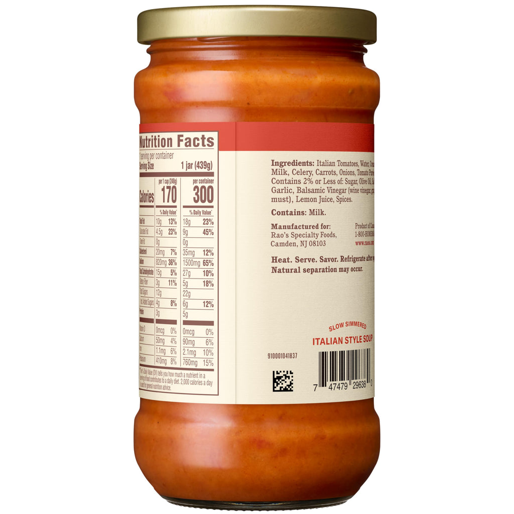 Rao's Creamy Tomato Soup, Case of 6, 15.5 Ounce