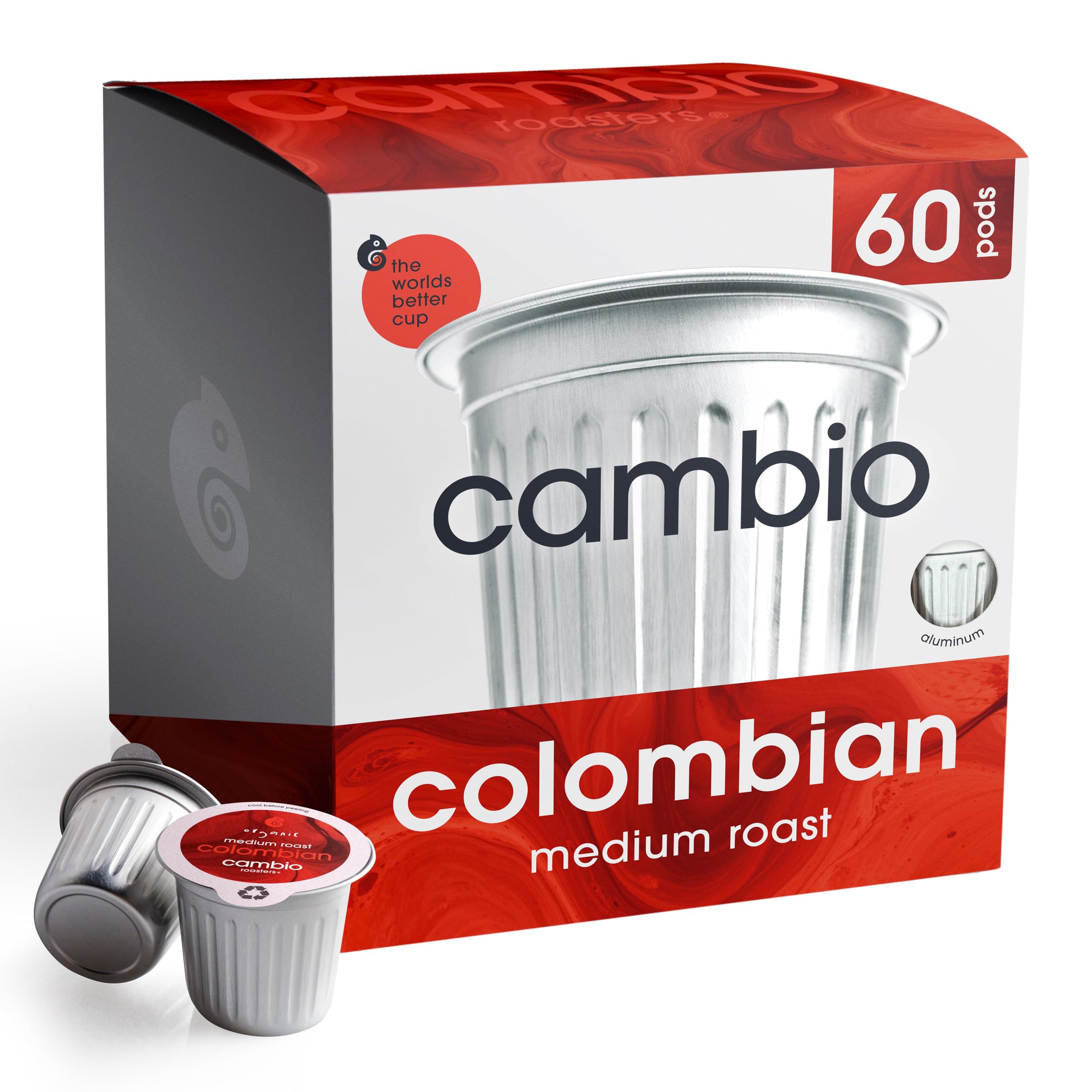 Cambio Roasters Organic Colombian Medium Roast Coffee, Case of 6, 10 Count