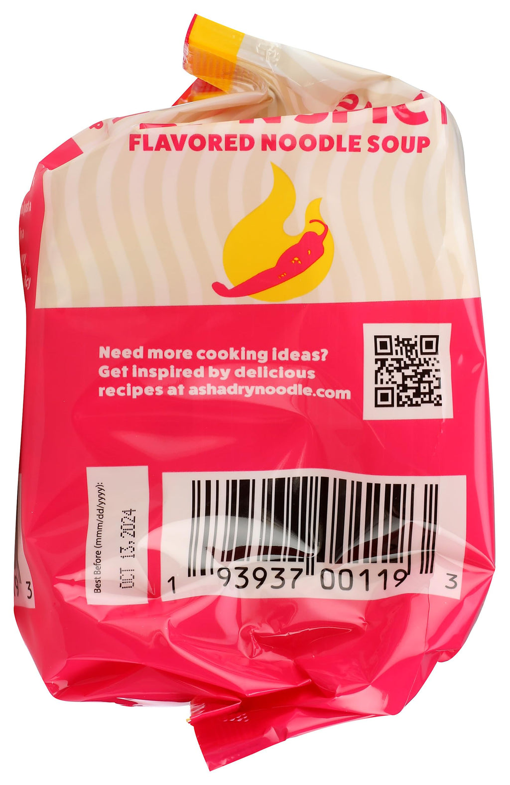 A-Sha Foods Hot Spicy Ramen Noodle Soup Packets, Case of 8, 11.3 oz