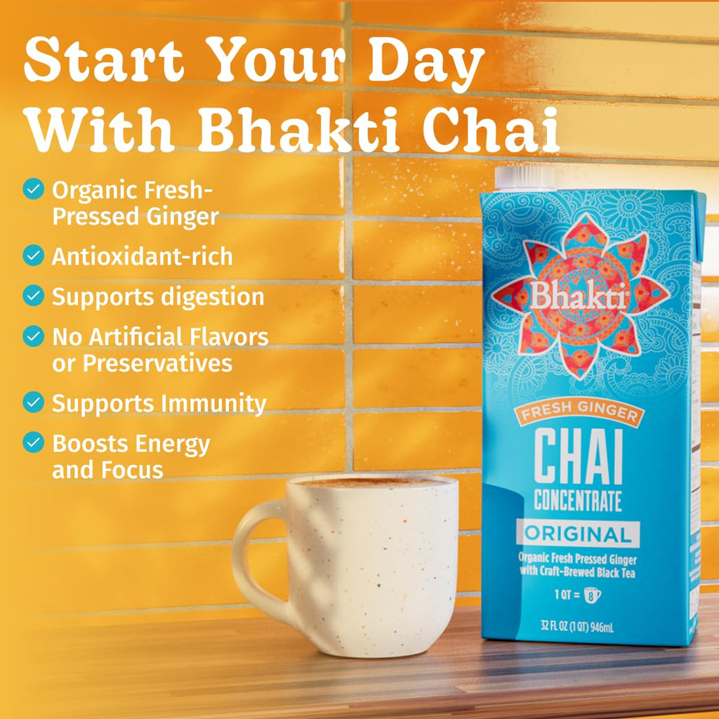 Bhakti Chai Concentrate, Case of 6, 32 Fluid Ounce