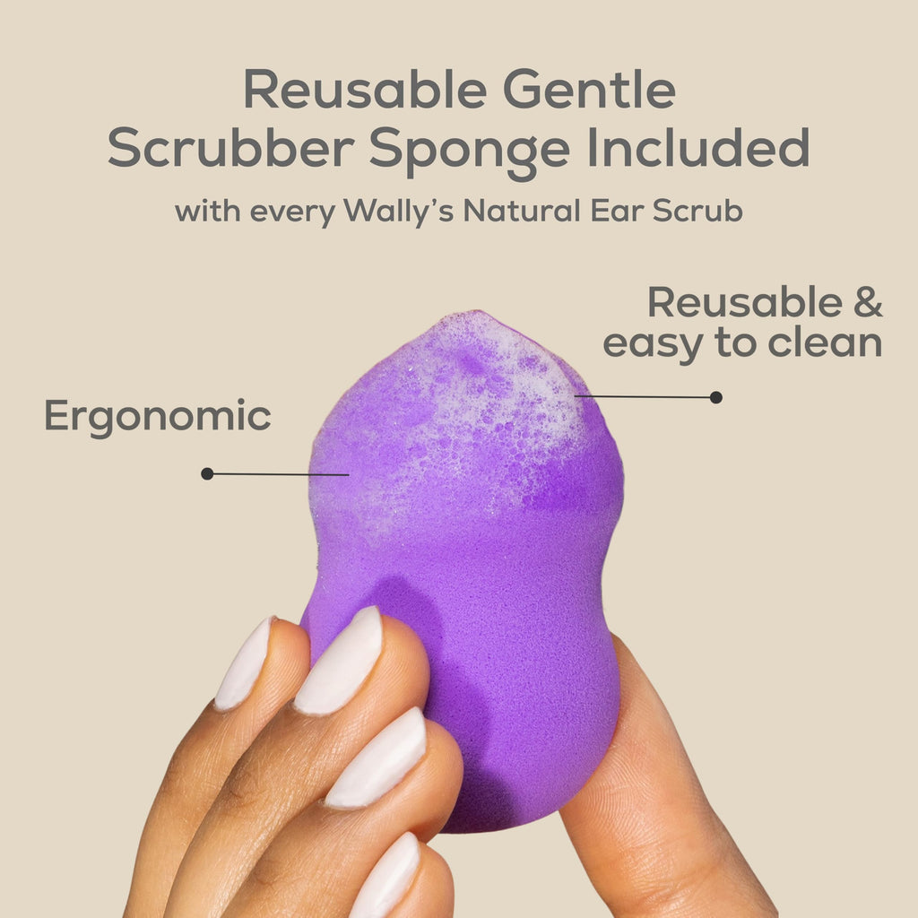 Wally's Natural Adult Ear Cleansing Scrub with Soft-Tipped Scrubber, 2 fl oz