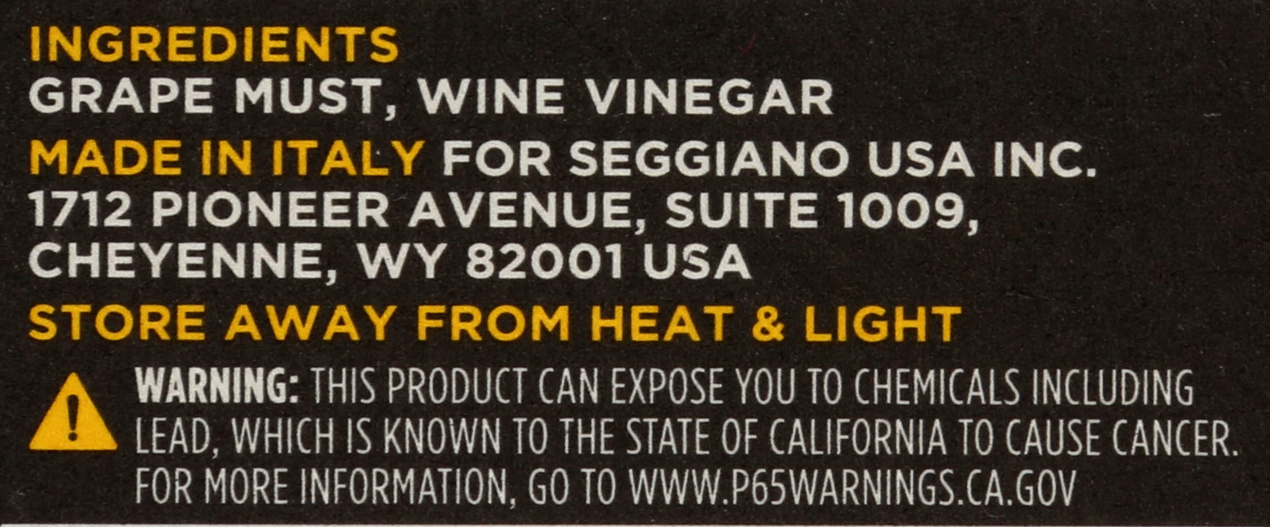 Seggiano White Balsamic Vinegar, 8.4 Fluid Ounce Bottles, Case of 6