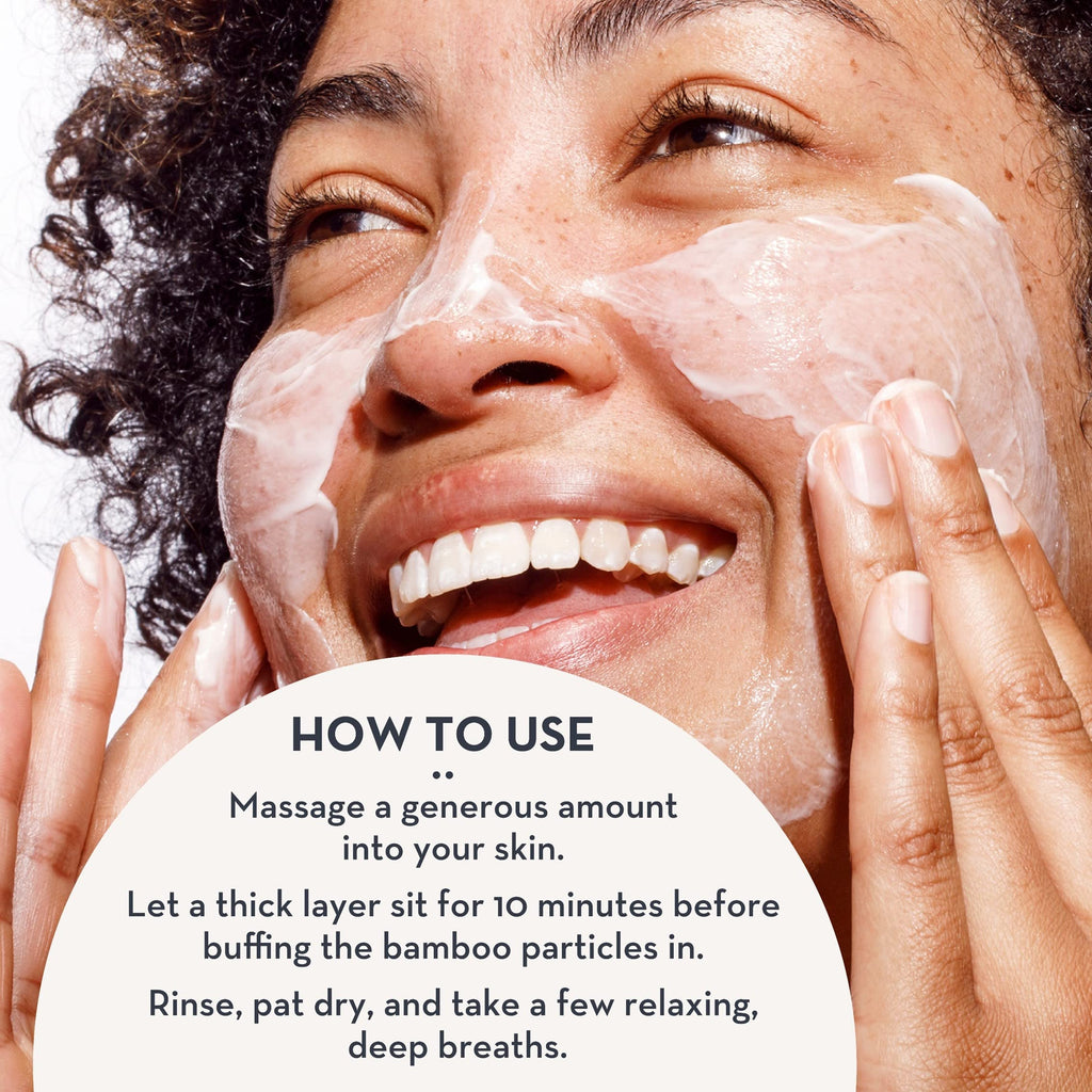 The Organic Skin Co Coming Up Roses Rose and Bamboo Hydrating Face Mask Exfoliating Scrub, 2 Fluid Ounces