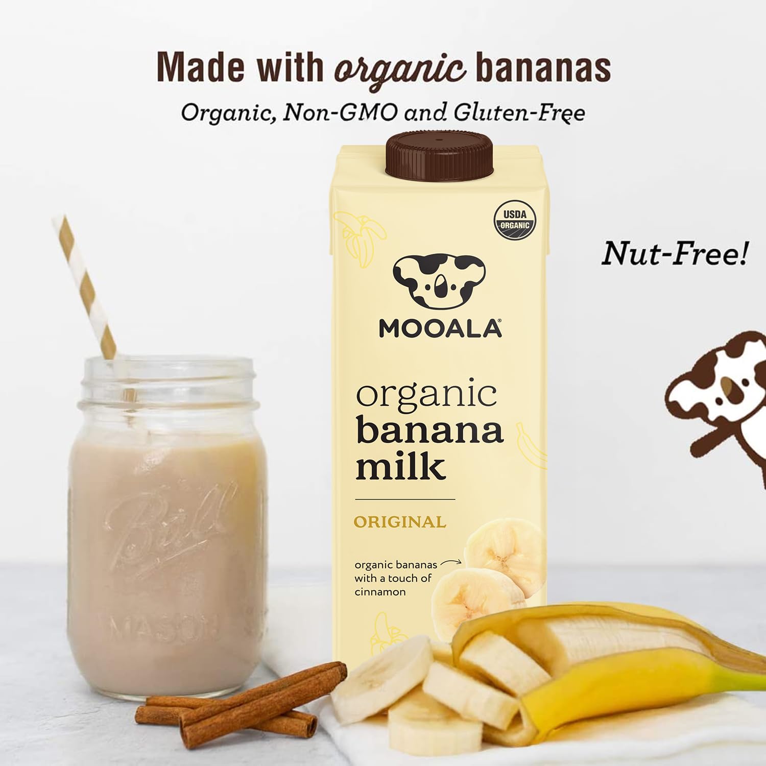 Mooala Organic Original Banana Milk, Case of 6, 32 Fluid Ounce