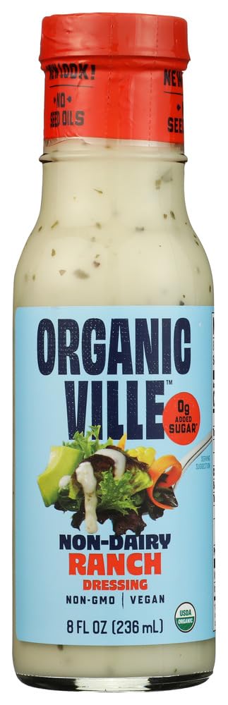 Organicville Organic Non-Dairy Ranch Vinaigrette, Case of 6, 8 Fluid Ounce