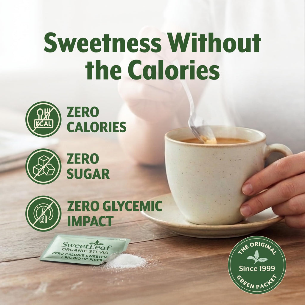 SweetLeaf Organic Stevia Sweetener, Case of 6, 35 Count