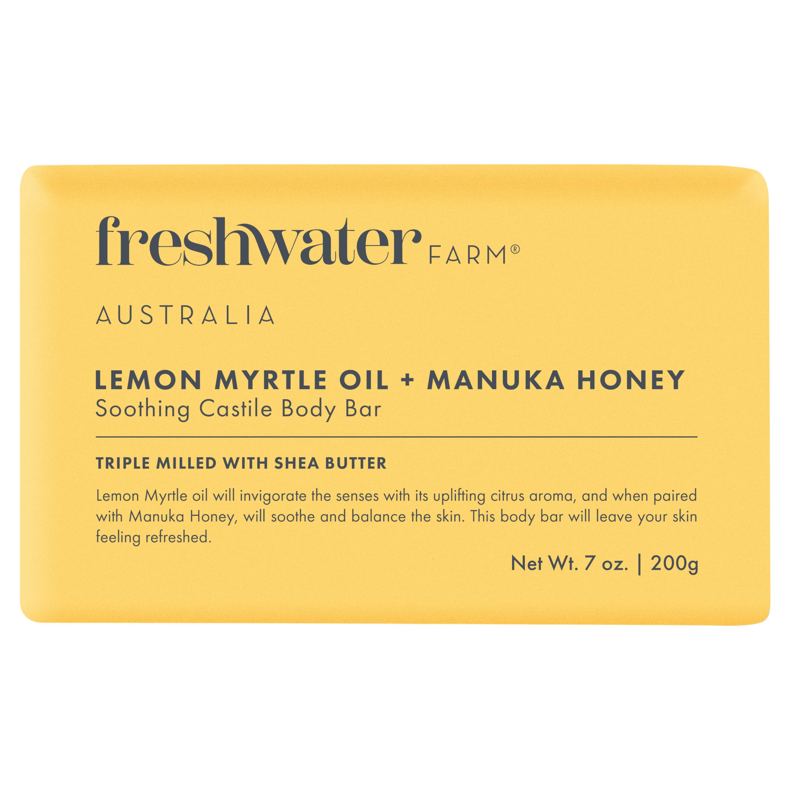 Freshwater Farm Australia Manuka Honey Vanilla Bean Body Bar, Case of 8, 7 oz