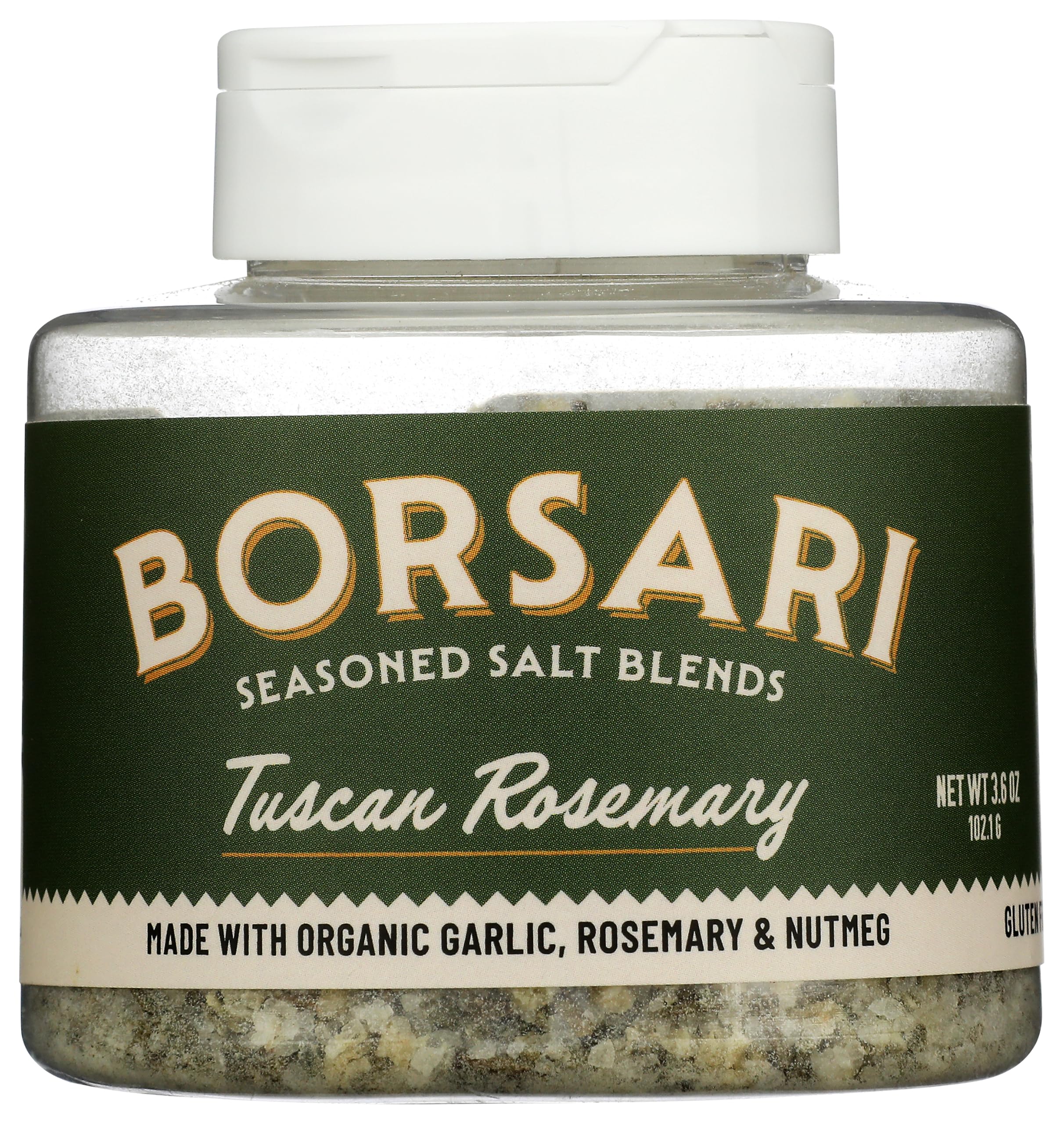 Borsari Organic Tuscan Rosemary Seasoning Salt, Case of 6, 3.6 Ounce Jars