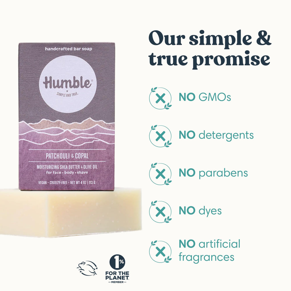 Humble Brands Patchouli Copal Soap Bar, 4 Ounces