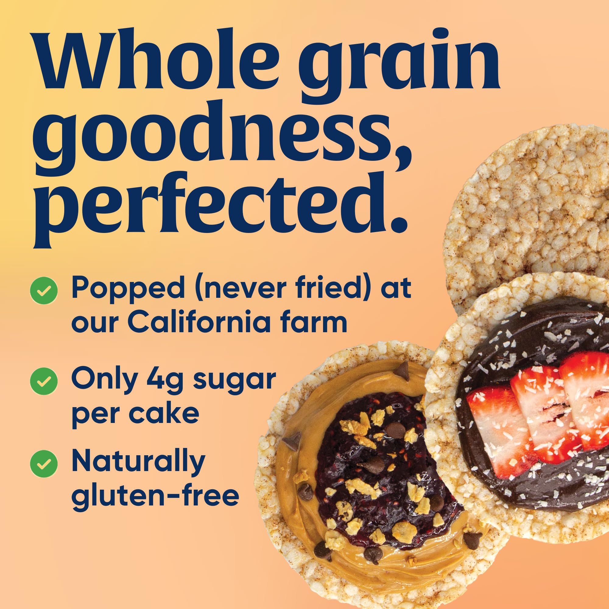 Lundberg Family Farms Organic Salted Caramel Rice Cakes, Case of 6, 9.3 Ounces Each