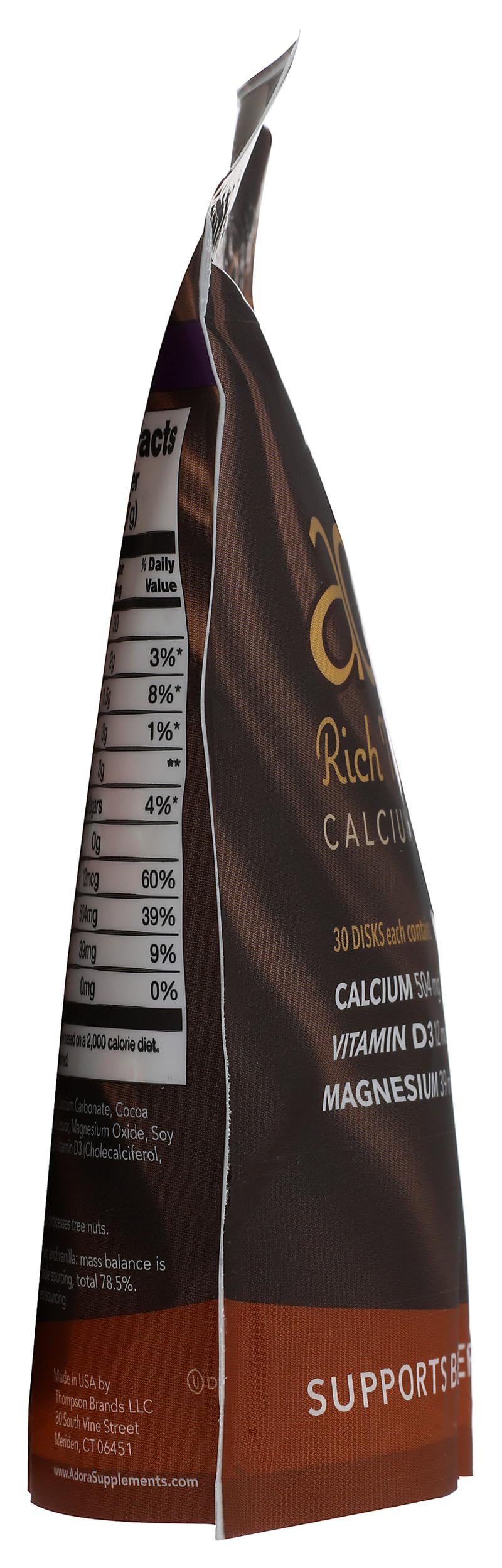 Adora Milk Chocolate Calcium Disks, Case of 6, 30 Count Each