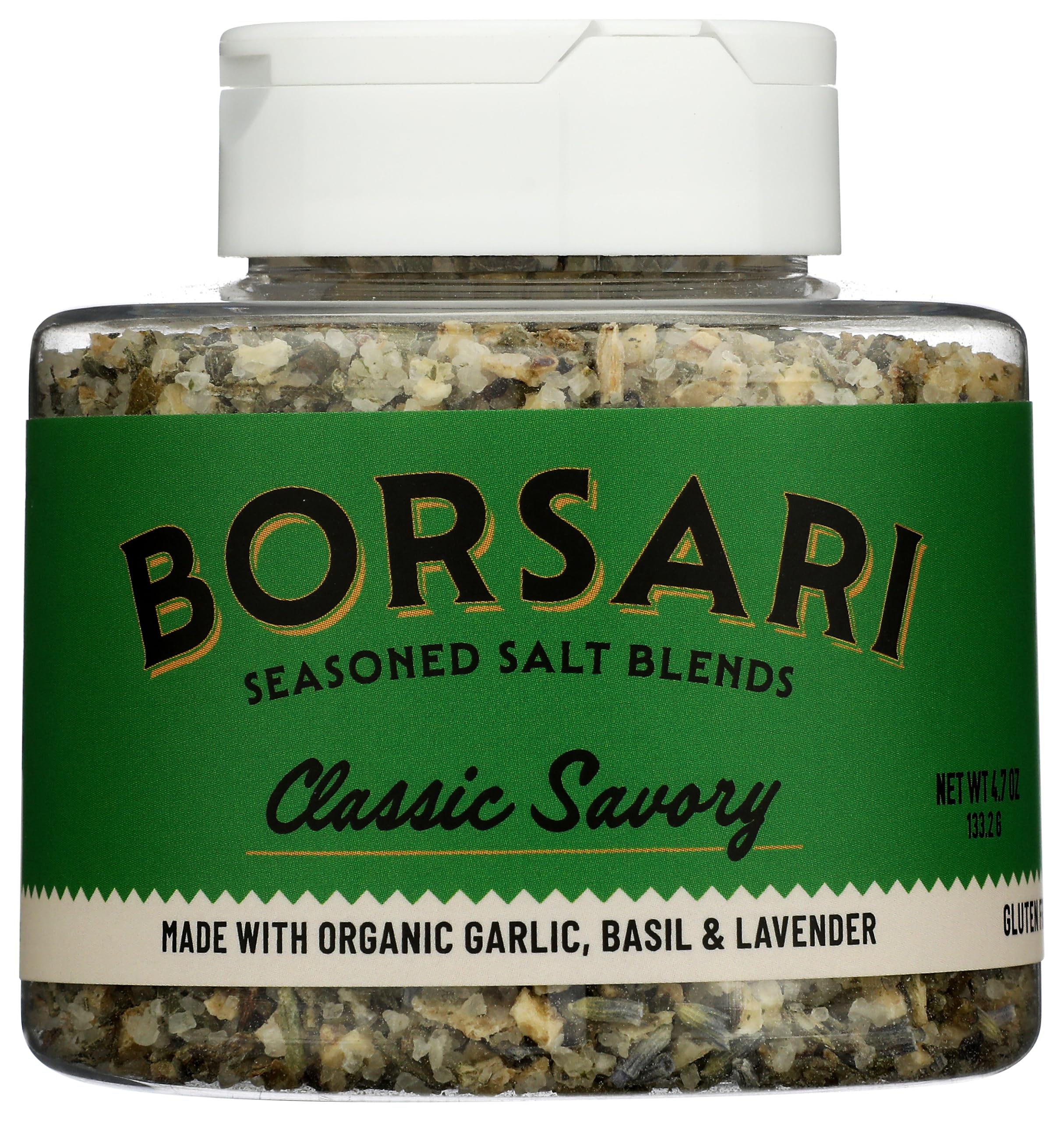 Borsari Organic Savory Seasoning Salt, Case of 6, 4.7 Ounce Jars