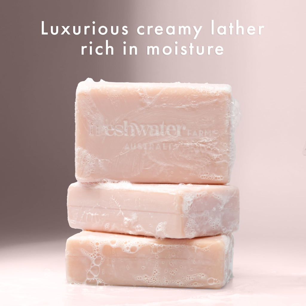 Freshwater Farm Australia Rosewater Pink Clay Body Bar, Case of 8, 7 Ounces Each