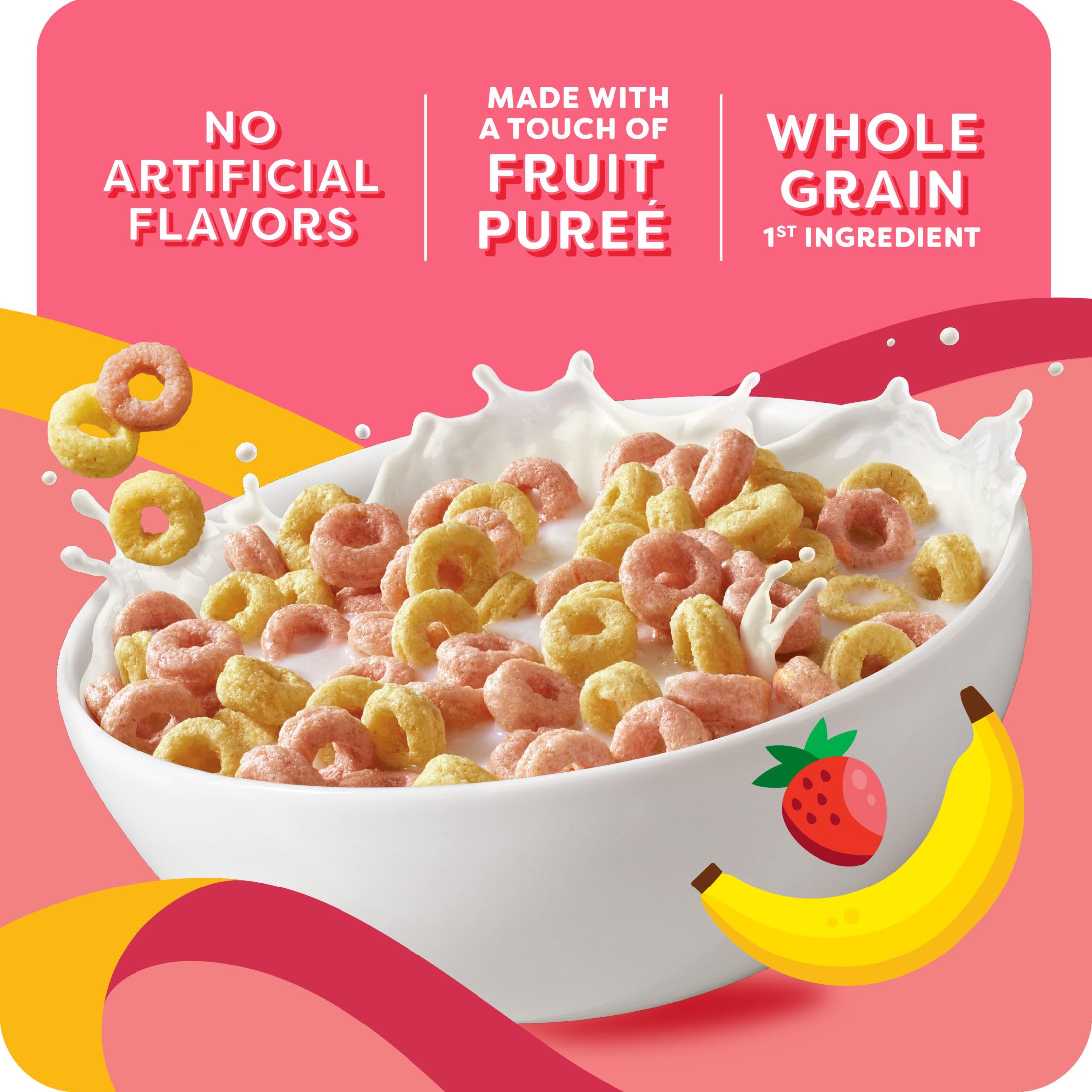 Kashi Strawberry Banana Smoothie Loops Breakfast Cereal, Case of 8, 12.7 Ounce