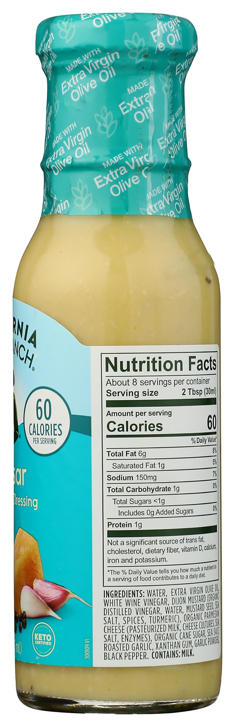 California Olive Ranch Caesar Vinaigrette Salad Dressing, Case of 6, 8 Fluid Ounces Each