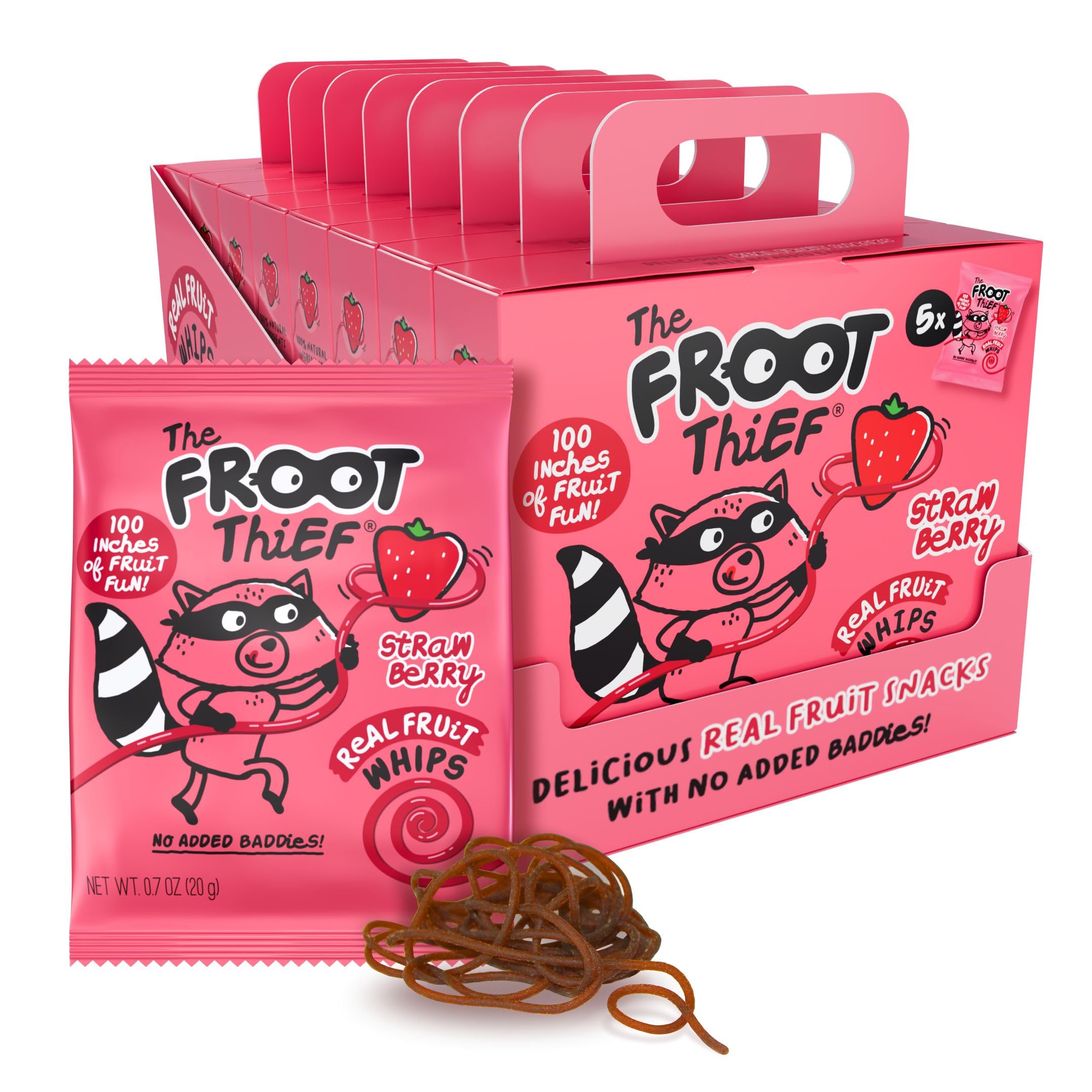 Froot Thief Strawberry Fruit Whip, Case of 8, 5 Count