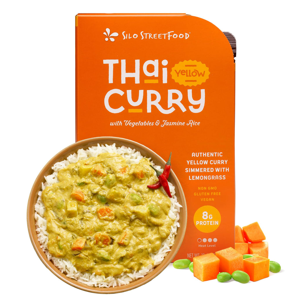 Silo Street Food Thai Yellow Curry with Jasmine Rice, Case of 9, 10.48 Ounce Packs