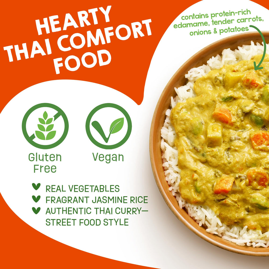 Silo Street Food Thai Yellow Curry with Jasmine Rice, Case of 9, 10.48 Ounce Packs