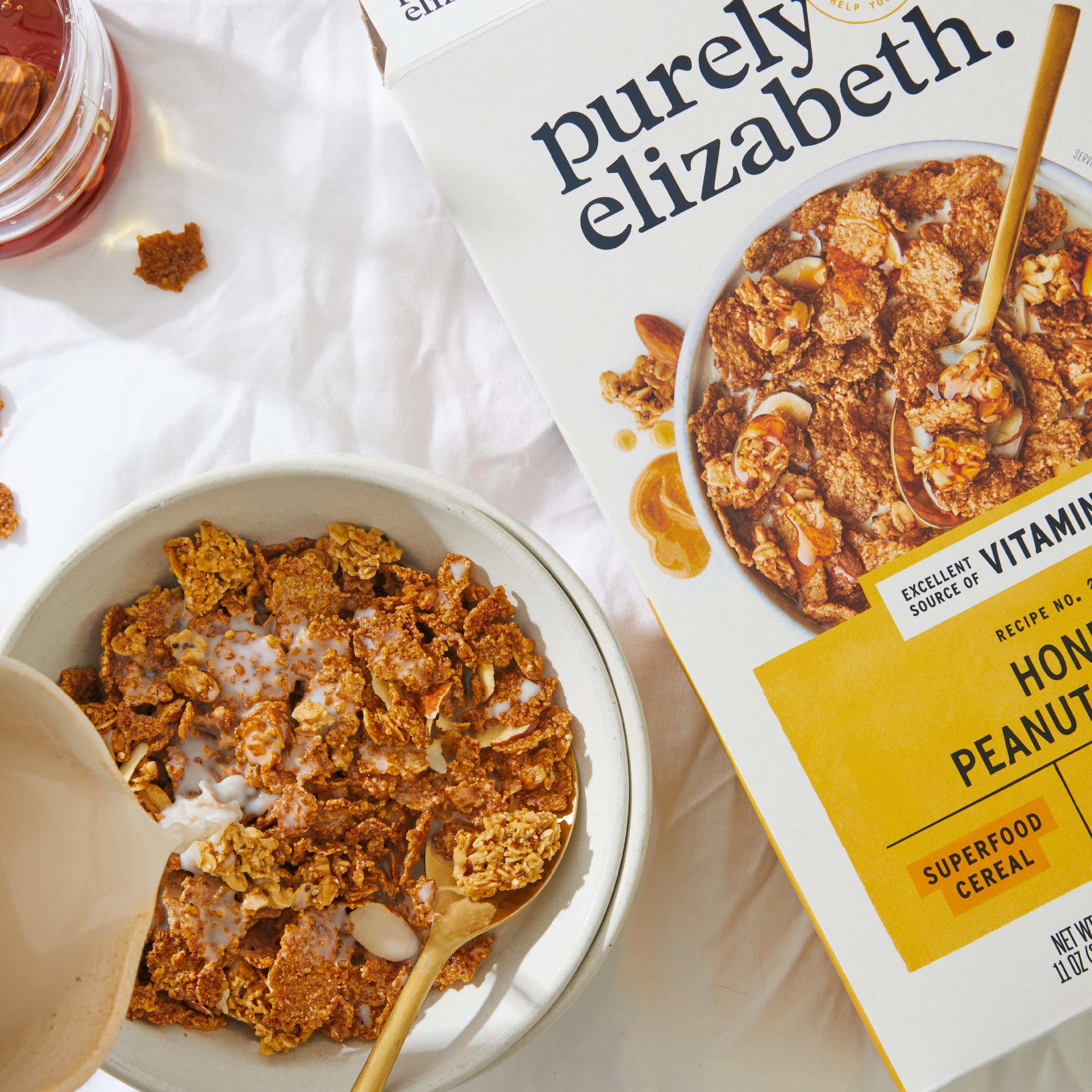 Purely Elizabeth Honey Peanut Butter Superfood Cereal, 11 Oz Boxes, Case of 10