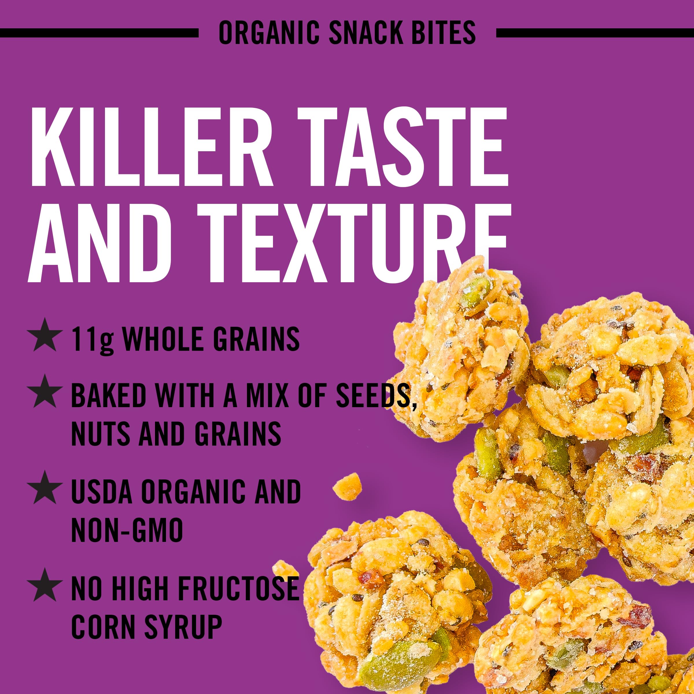 Dave's Killer Bread Organic Toasted Garlic Snack Bites, Case of 6, 7.2 oz