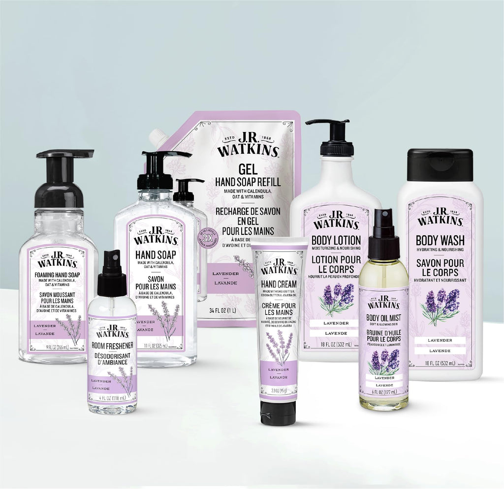 J.R. Watkins Lavender Gel Hand Soap Refill, Case of 2, 34 fl oz Each