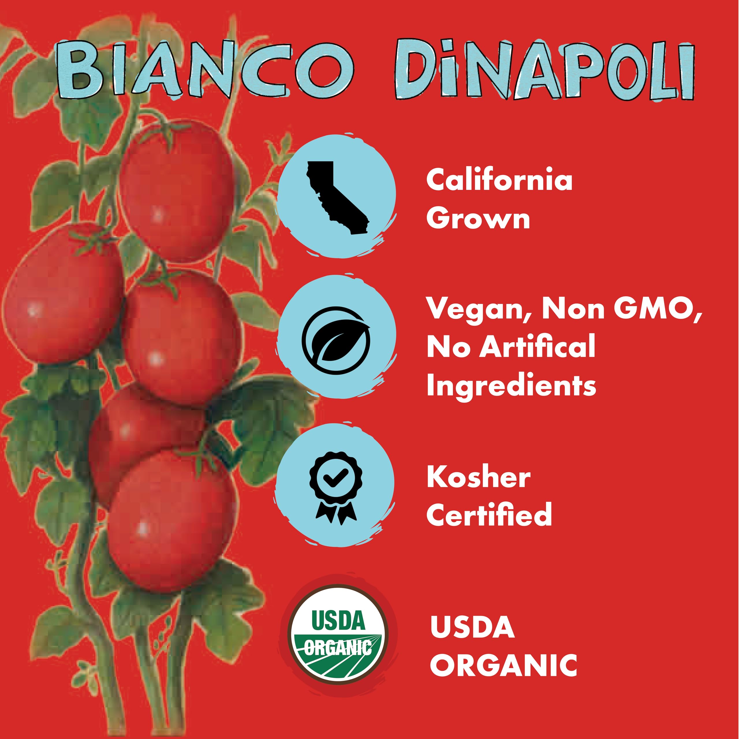 Bianco Dinapoli Organic Fire Roasted Diced Tomatoes, Case of 12, 14.5 oz
