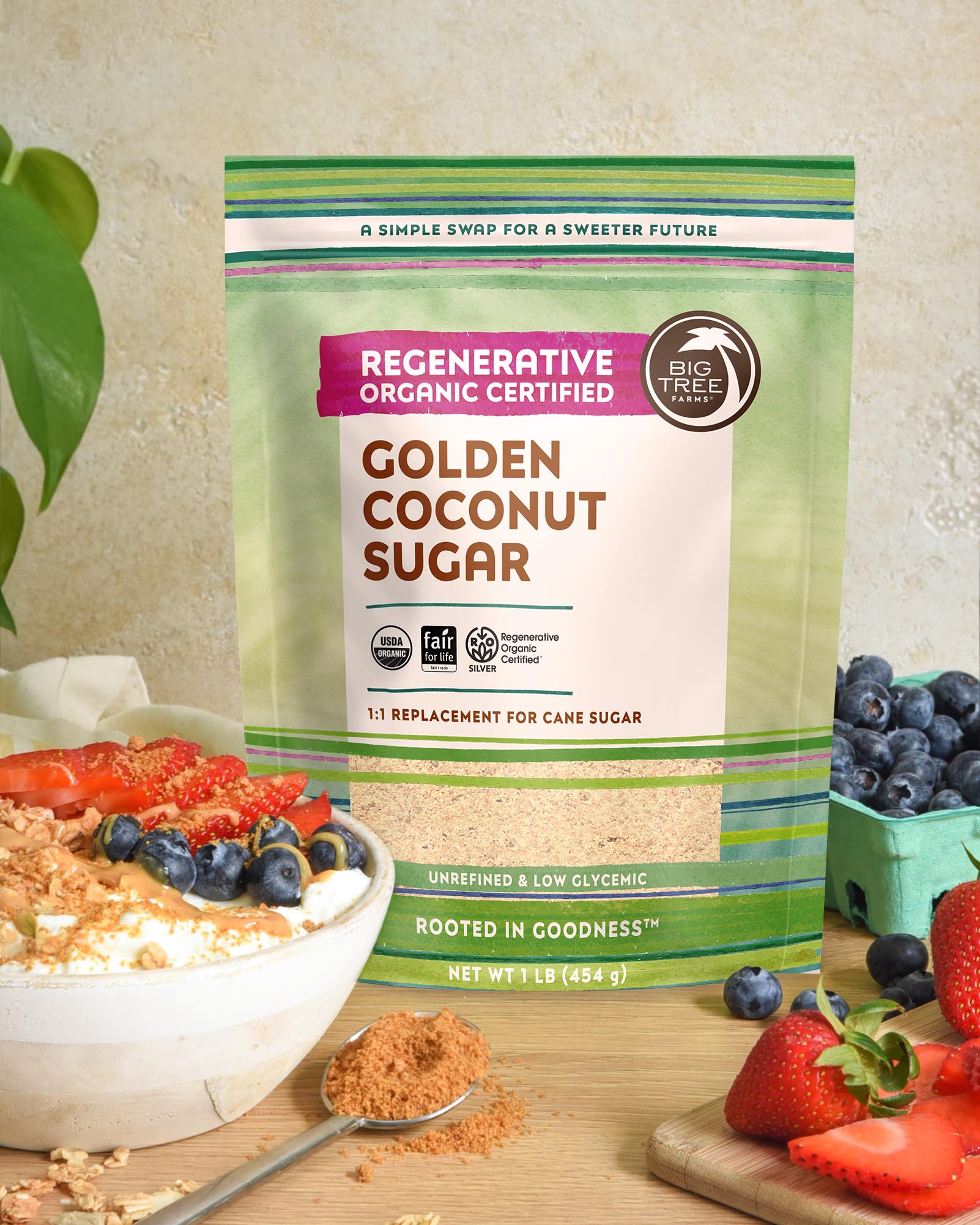 Big Tree Farms Organic Golden Coconut Sugar, Case of 6, 16 oz Each
