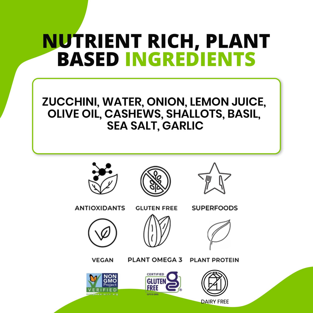 Livwell Zucchini Lemon Pasta Sauce, Case of 6, 16 Fluid Ounce Jars